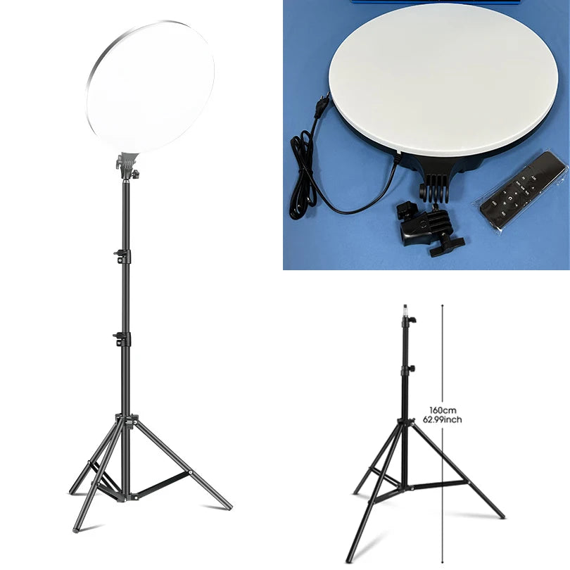 10inch Photo Studio LED Video Round Ring Full Screen Fill Lamp Light Panel Photography Lighting Remote Working With Tripod Stand