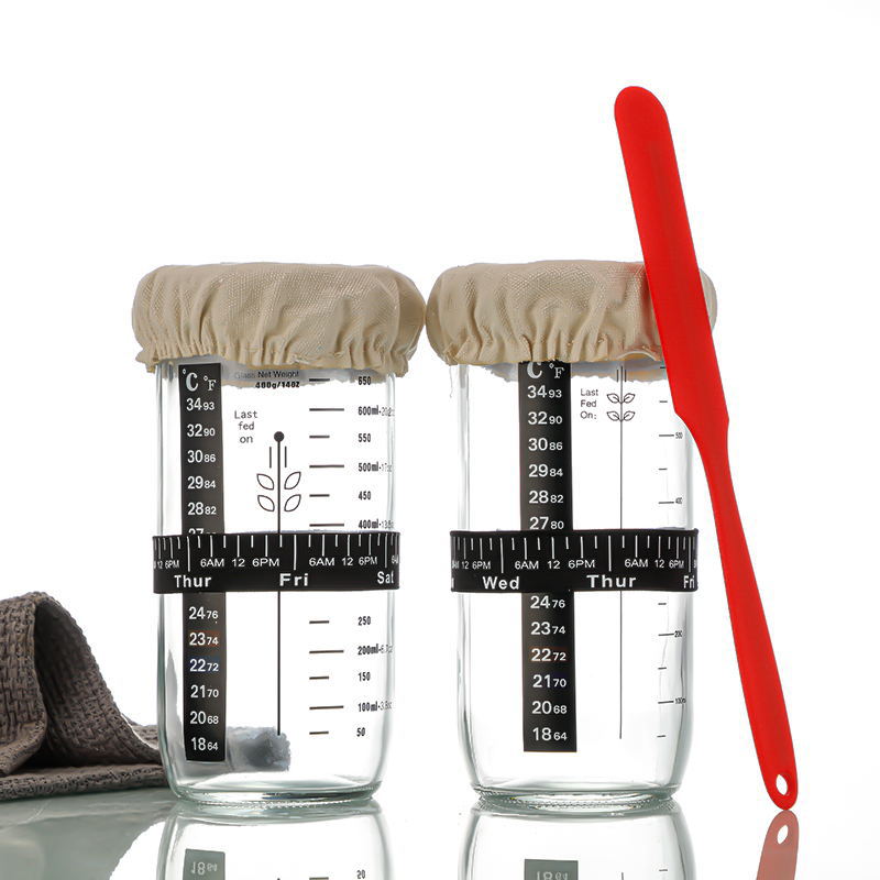 24oz Sourdough Fermentation Glass Jar Set