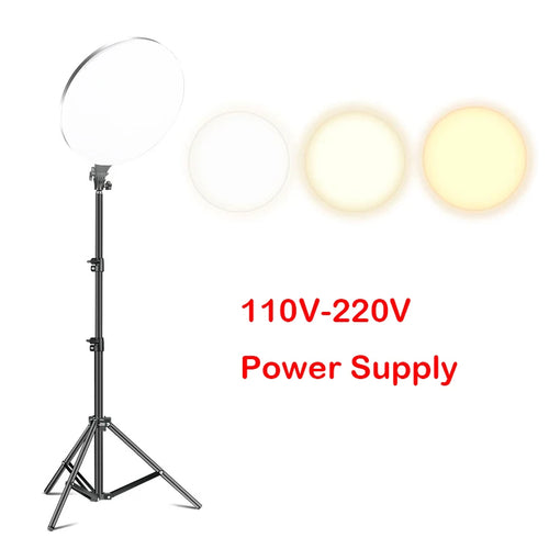 10inch Photo Studio LED Video Round Ring Full Screen Fill Lamp Light Panel Photography Lighting Remote Working With Tripod Stand