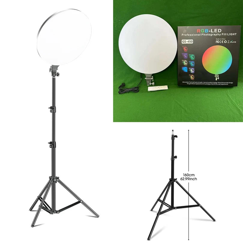 10inch Photo Studio LED Video Round Ring Full Screen Fill Lamp Light Panel Photography Lighting Remote Working With Tripod Stand